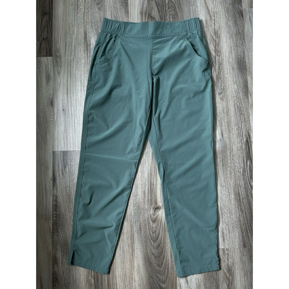 Eddie Bauer Pull-On Hiking Pants Sage Green Ankle Slit Travel Size S Outdoor
